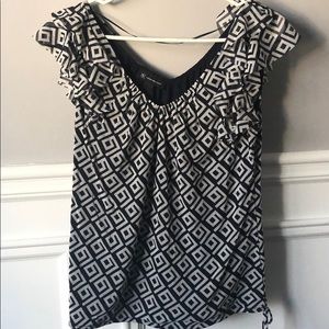 Navy & white Nylon blouse